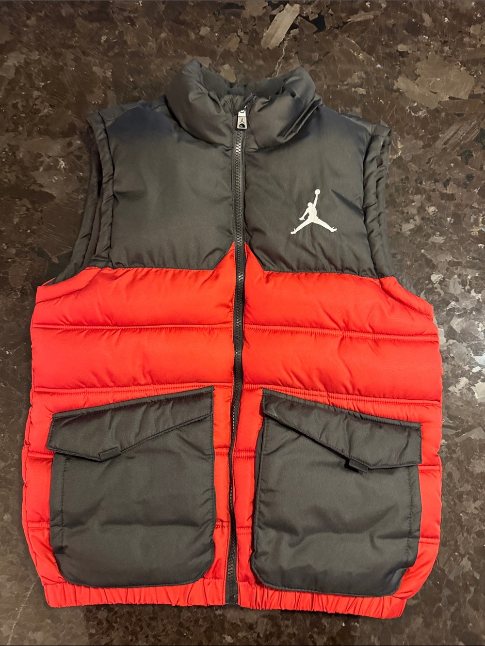 Jordan Red and Black Kids Puffer Vest